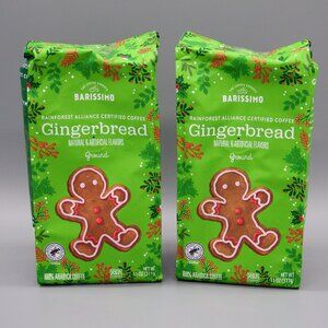NIP 2 bags Barissimo Gingerbread Flavor Ground Coffee 11oz each Best By 11/2025